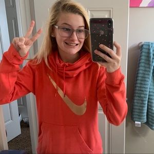 Red Nike Cowl Neck Sweatshirt